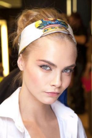 Cara in a headscarf - makeup-trend-ss13-glowing-skin-Dolce-e-Gabbana.jpg